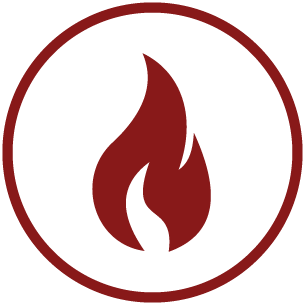 Grafik einer Flamme als Sinnbild für Feuerbestattungen